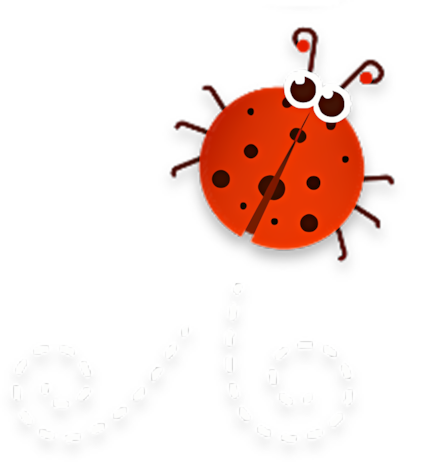 Fun illustration of inch-worm, lady bug and bumble bee